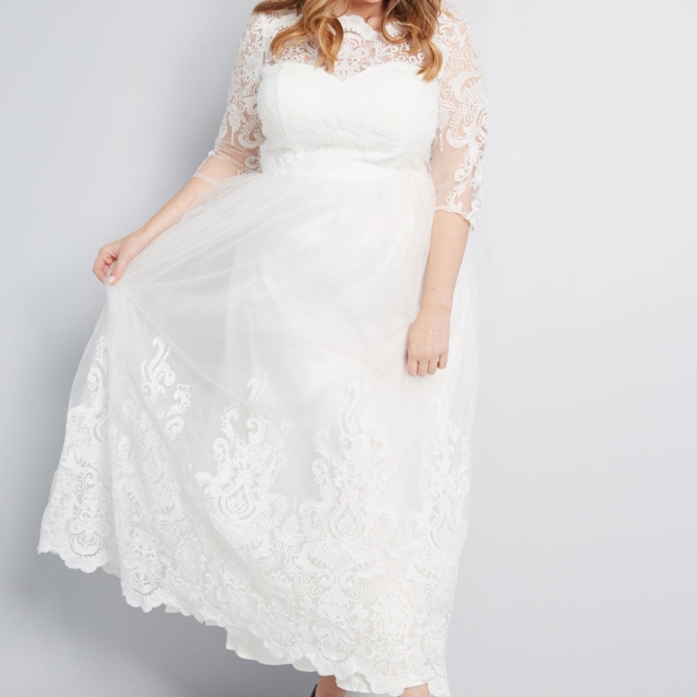 NWT Modcloth White Lace Maxi Gown Super RARE - Picture 2 of 8